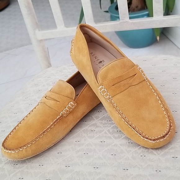 Rene Mancini Paris Mustard suede loafers